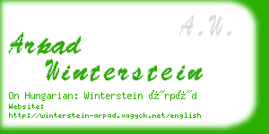 arpad winterstein business card